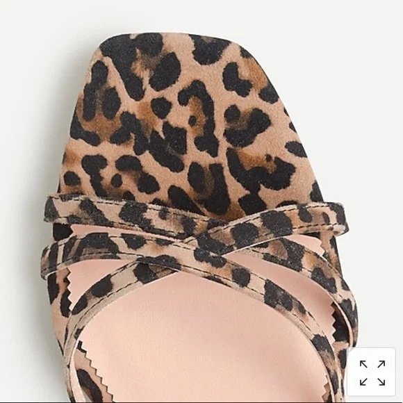 J. Crew NIB Women's Odette Leopard Strappy Sandals - Picture 2 of 3